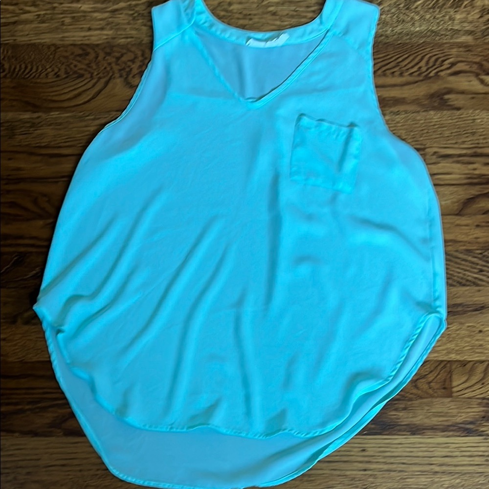Lush Women's Sleeveless Aqua Top size large